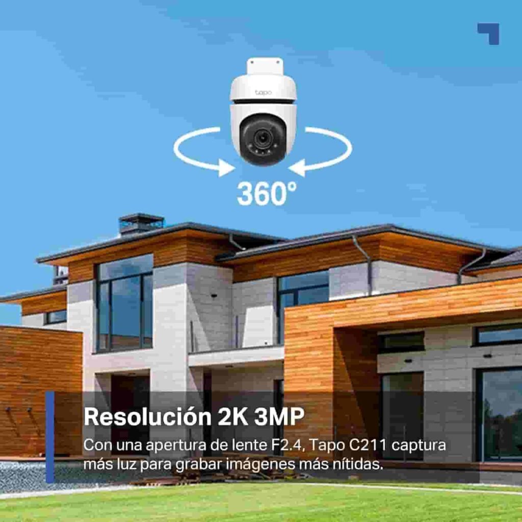 Detalles de resolución de 2k y visión panorámica de 360 grados.