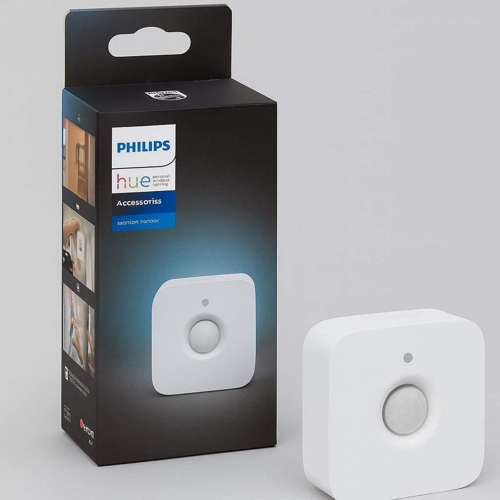 Presentaci&oacute;n sensor de movimiento Philips Hue junto con su caja